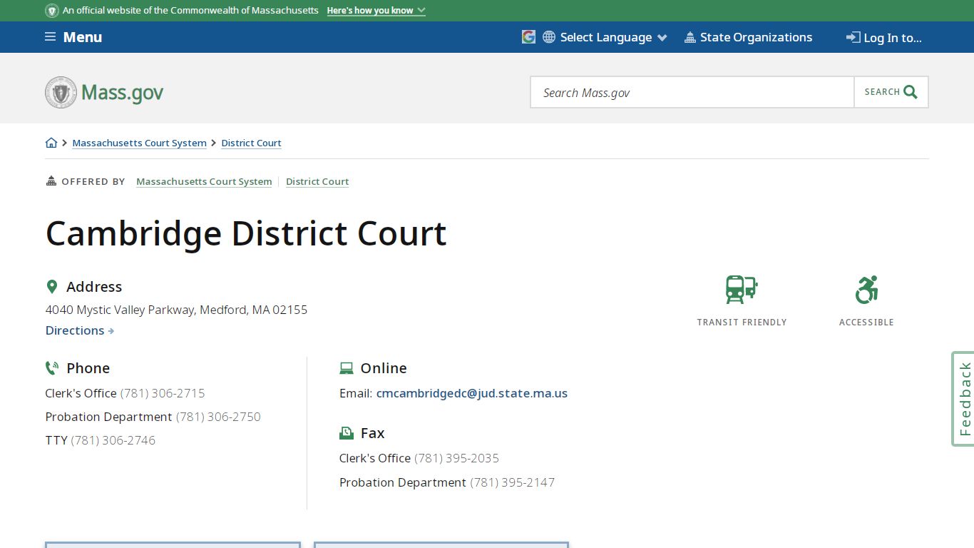 Cambridge District Court | Mass.gov